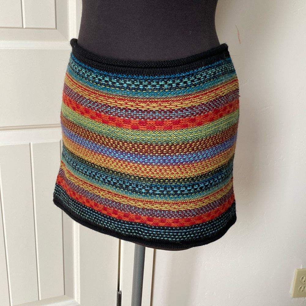Alpaca wool knit mini skirt